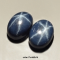 2.64 ct  Sehr schönes Paar ovale 7 x 5 mm Blue Star Sternsaphire