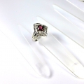 Bild 4 von Noble 925 Silver Ring with genuine Rhodolite Garnet Gemstone SZ 8 (Ø17,8 mm)