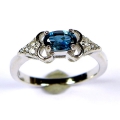 Bild 2 von Zarter 925 Silber Ring mit London Blue Topas, Größe 55 (Ø 17.7 mm)