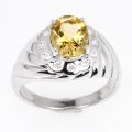 Bild 2 von 925 Silver Ring with golden Yellow Brazil Citrine, SZ 8 (Ø 18 mm)
