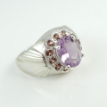 Bild 1 von 925 Silber Ring mit Brasilien Amethyst & Tansania Zirkone GR 54,5 (Ø17,5 mm)