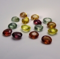 3.15 ct 15 pieces oval 4 x 3 mm Multi Color Tanzania Sapphires