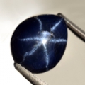 6.11 ct  Herrlicher dunkelblauer 11 x 8.8 mm Blue Star Sternsaphir Tropfen