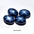 Bild 1 von 3.41 ct  4 Stück dunkelblaue ovale 6 x 4 mm Blue Star Sternsaphire