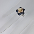 Bild 5 von 925 Silver Flower Ring with Multi Color Cubic Zirconia Stones, Size 8 (Ø 18 mm)