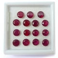 11.01 ct. 15 pieces fine round 5.0 - 5.1 Top Red Mozambique Rubies