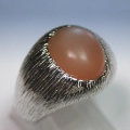 Bild 2 von Noble 925 Silver Ring, with an oval Africa Moonstone SZ 6.5     53.5