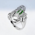 Toller 925 Silber Skorpion Ring mit echten Kenia Tsavorit Granat Edelst. GR 58,5
