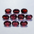 Bild 1 von 9 ct. VS! 10 Stück ovale rote 7 x 5mm Rhodolith Granate