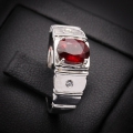 Bild 2 von 925 Silver Ring with oval 8 x 6mm Mozambique Ruby, Size 8 (18mm)