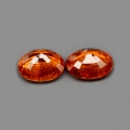 Bild 3 von 2.95 ct. Sehr schönes Paar unbeh. ovale 7 x 5.9 mm Namibia Spessartin Granate