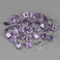 10.47 ct 31 Stück exzellente 4 x 4 mm Karree Facette Brasilien Amethyst Edelst