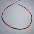 Bicolor Saphire string red and orange 70 ct with circular disks Ø 3 mm 40 cm length