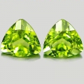 1.68 ct.  Schönes Paar 6 x 6 mm Pakistan Triangel Peridot Edelsteine, VS