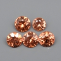 2.22 ct. 5 piece round 8.3 to 5.4 mm Champagne Tanzania zircons