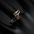 Bild 2 von 925 Silver Ring with Genuine Multi Color Tanzania Sapphires GR 55 (17.7 mm)