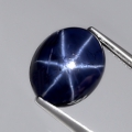 5.77 ct  Ovaler echter 10.9 x 9.1 mm Blue- Star Sternsaphir