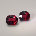 2.00 ct. Tolles Paar rot - violette 6.2 x 5.2 mm Madagaskar Rhodolith Granate