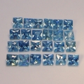 5.75 ct. 24 pieces blue Square 3x3 mm Cambodia Zircons
