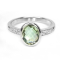 Bild 2 von 925 Silver Ring with Brazil Amethyst (Prasiolite), SZ 9 (Ø 19 mm)