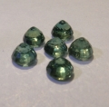 Bild 2 von 2.13 ct . 6 Stück blaugrüne runde 3.8 mm Saphire