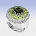 Bild 1 von Exzellenter 925 Silber Ring mit Pakistan Peridot Edelsteinen GR 59,5 (Ø 19 mm)