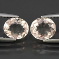 1.58 ct. Tolles Paar ovale Madagaskar Morganit Edelsteine, unbeh. !
