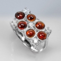 Schicker 925 Silber Ring mit echten Namibia Spessartin Granat Edelsteinen