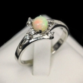 Feiner 925 Silber Ring mit echtem Welo Opal GR 54,5
