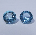 6.43 ct. VS! Tolles Paar runde 9 mm Brasilien Sky Blue Topase