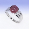 Bild 1 von 925 Silber Ring mit echtem 8 x 9 mm Mosambik Cabochon Rubin GR 56 (Ø 17.8 mm)