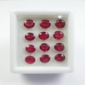 Bild 2 von 8.33 ct. 12 pieces oval Pink Red 6 x 4 mm Mozambique Ruby Gemstones