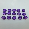 Bild 1 von 5.07 ct. 15 Stück ovale 5 x 4 mm Brasilien Amethyst Edelsteine