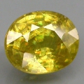 1.61 ct. Schöner Grünlich Gelber 7.7 x 6.3 mm Titanit  Sphene aus Madagaskar