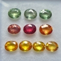 3.75 ct 10 pieces oval 5 x 4 mm Multi Color Tanzania Sapphires