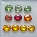 3.75 ct 10 pieces oval 5 x 4 mm Multi Color Tanzania Sapphires