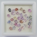 6.44 ct. 32 pieces noble oval 4 x 3 mm Multicolor Tanzania Sapphire Gems