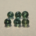Bild 1 von 2.13 ct . 6 Stück blaugrüne runde 3.8 mm Saphire