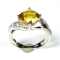 Bild 3 von 925 Silver Ring with Yellow Orange Brazil Citrin GR 55 (Ø 17.7 mm)