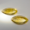 Bild 2 von 9.25 ct. VS! Beautiful Pair natural yellow oval  17.5 x 9 mm  Brazil Citrine