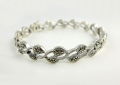 Magnificent 925 Silver Bangle with Vietnam Marcasite Stones 