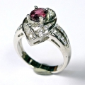 Bild 3 von Noble 925 Silver Ring with genuine Rhodolite Garnet Gemstone SZ 8 (Ø17,8 mm)