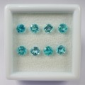 3.97 ct 8 Pieces Fine Round Paraiba 4.9 - 5 mm Tanzania Apatite
