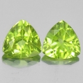 1.70 ct. Beautiful pair of green 6.2 x 6.2 mm Pakistan Triangle Peridot