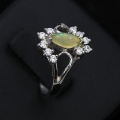 Bild 2 von Feiner 925 Silber Ring mit Marquise Cabochon Multi-Color Opal, GR 56,5 (Ø18 mm)