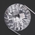 26.63ct  VS !! Edler runder 19.7 mm Concave Schliff Quarz aus Brasilien