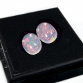 1.97 ct.! Nice Pair untrated oval 7 x 5 mm Multi-Color Welo Opals