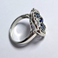 Bild 2 von 925 Silver Ring with dark Blue Africa Sapphire Gemstones, SZ 7 (Ø 17.5 mm)