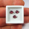2.93 ct. VS! 3 pieces 7 x 5 mm Pear Facet Tanzanian Rhodolite Garnet 