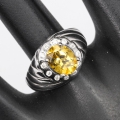 Bild 3 von 925 Silver Ring with golden Yellow Brazil Citrine, SZ 8 (Ø 18 mm)